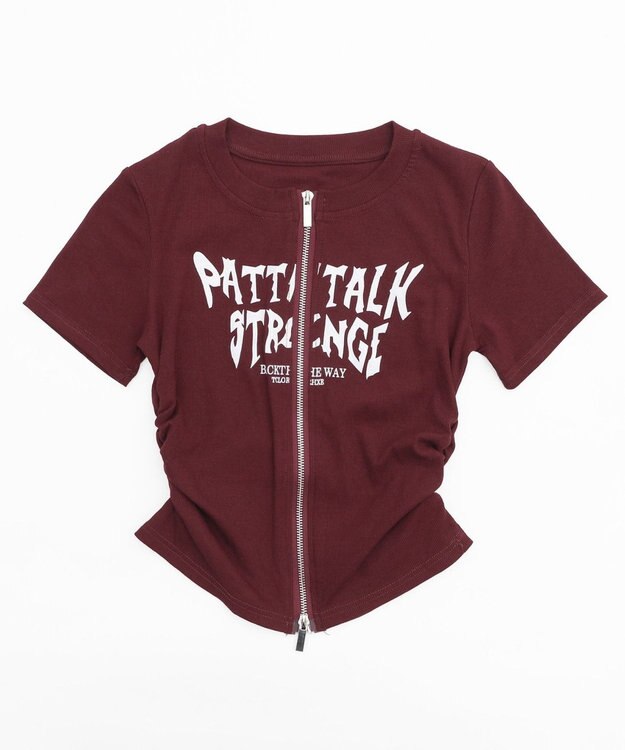 WEGO グラフィックロゴWジップSSトップス レッド