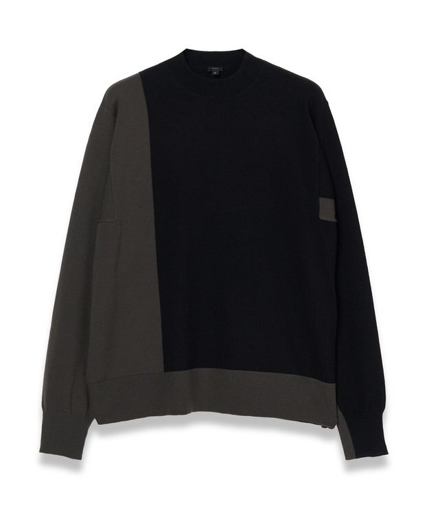 JOSEPH 【WEB&OUTLET限定・洗える】パッチカラーニット　モックネック Black