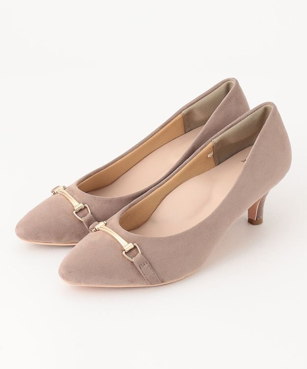 ANY SIS 【WEB・一部店舗限定】ビットスエードライク パンプス グレージュ