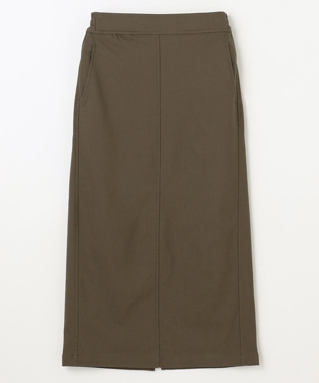 ANY L 【手洗い可/ウエストゴム】裏起毛ハイストレッチタイトスカート カーキ