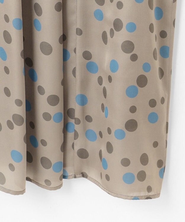 自由区 L マルチポルカドットプリント ワンピース モカベース