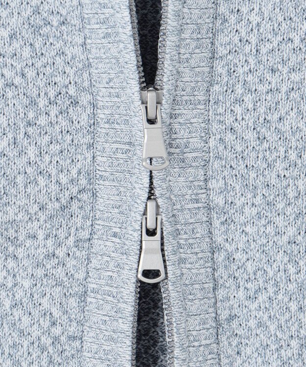 JOSEPH HOMME シルクバルキーハニカム　ジップアップニット サックスブルー系