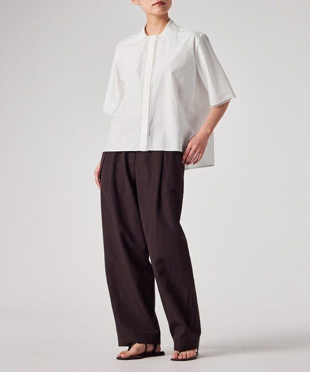 Paul Smith エンブロイダリー 半袖ブラウス オフホワイト