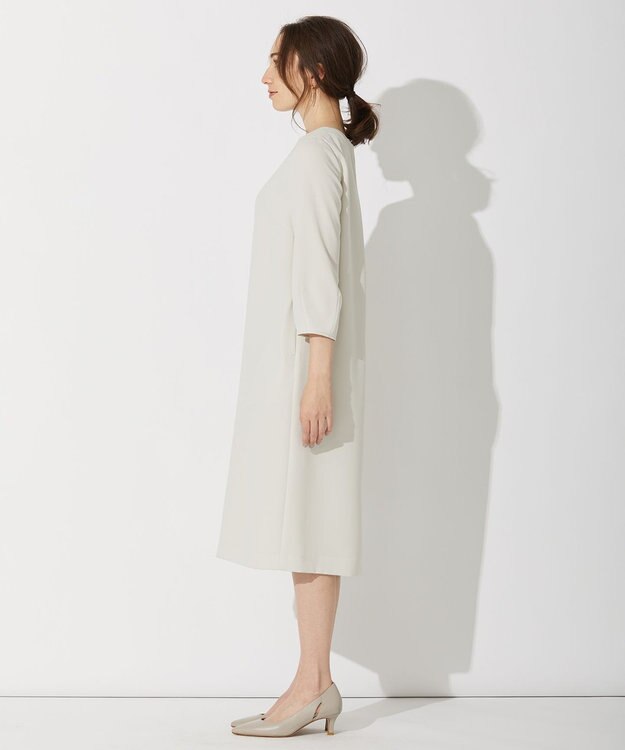 自由区 L 【セットアップ可】ダブルクロス サックワンピース ベージュ系