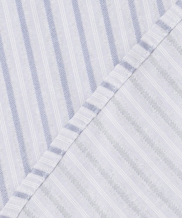 J.PRESS YORK STREET 【WOMEN】ワンウォッシュタイプライター リボンタイバンドカラー ブラウス サックスブルー系1