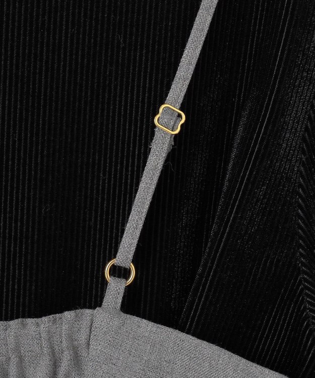 ANY SIS 【BAILA12月号掲載・貴島明日香さんコラボ】ドッキングビスチェワンピース×インナーセット グレー×ブラック