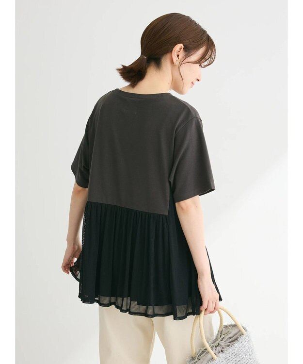 Green Parks メッシュドッキングチュニック Charcoal Gray