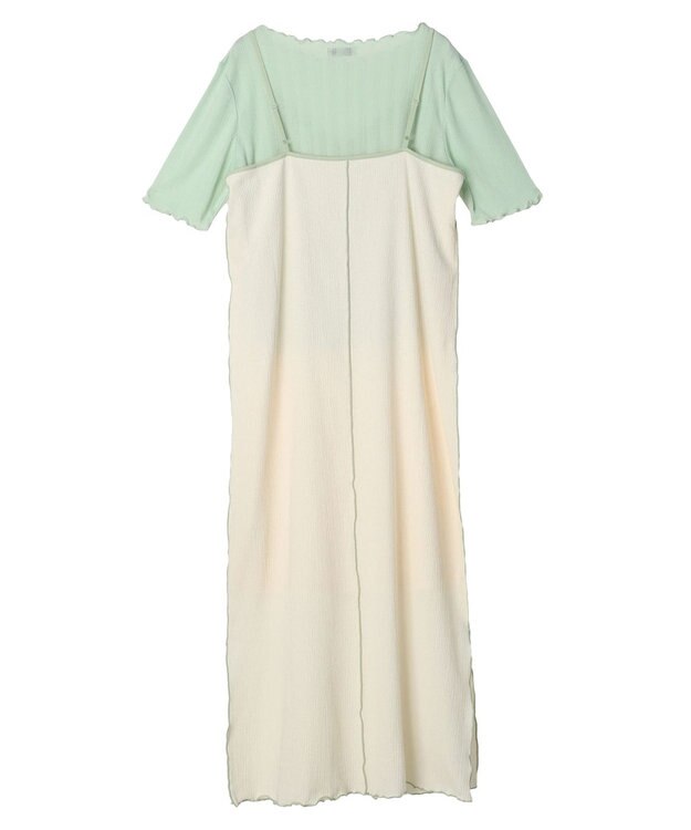 earth music&ecology ＳＥＴ２点配色キャミワンピース＋メローインナー Ivory