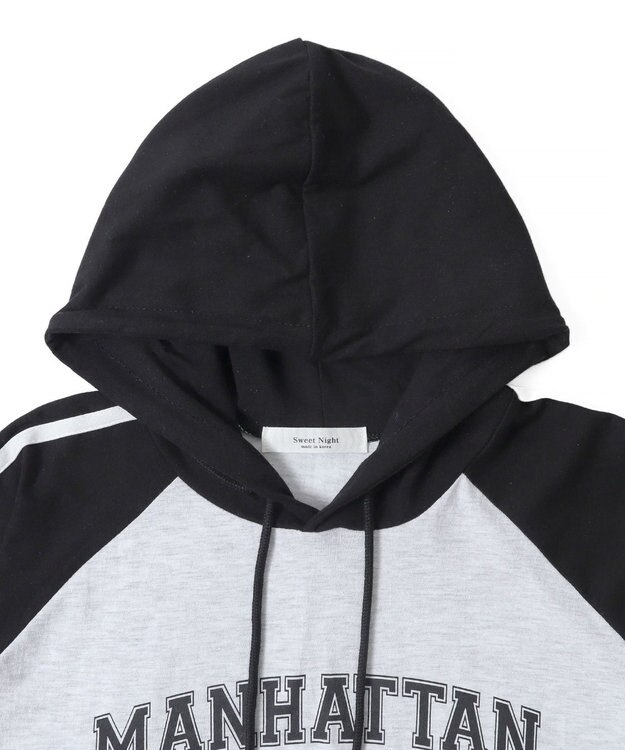 WEGO フーデッドラグランT ブラック