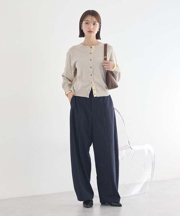 earth music&ecology 【一部予約】カラーコンビニットカーディガン ベージュ