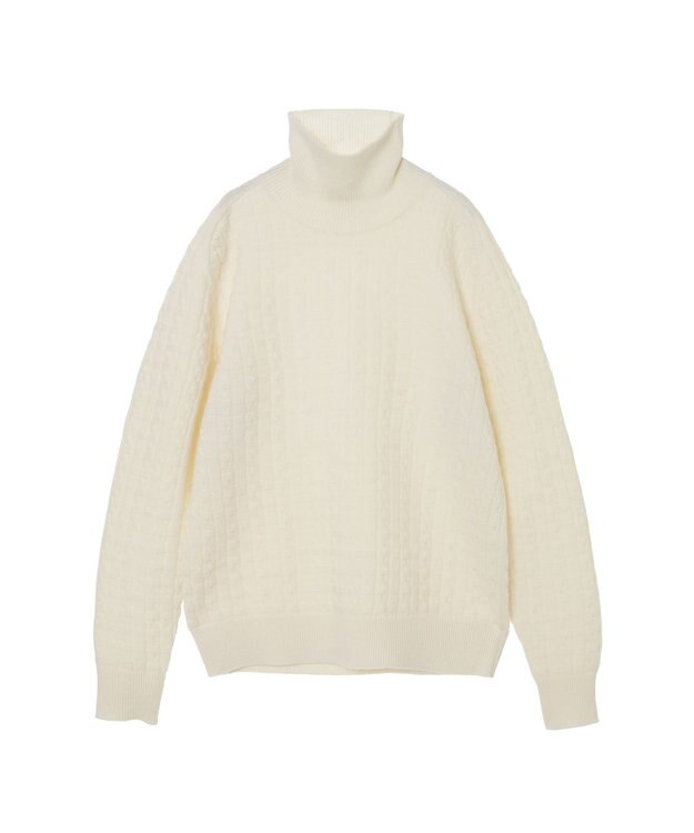 DAKS ケーブルガータータートルネックセーター オフホワイト