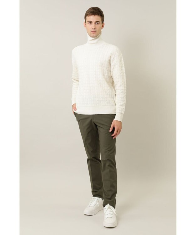 DAKS ケーブルガータータートルネックセーター オフホワイト