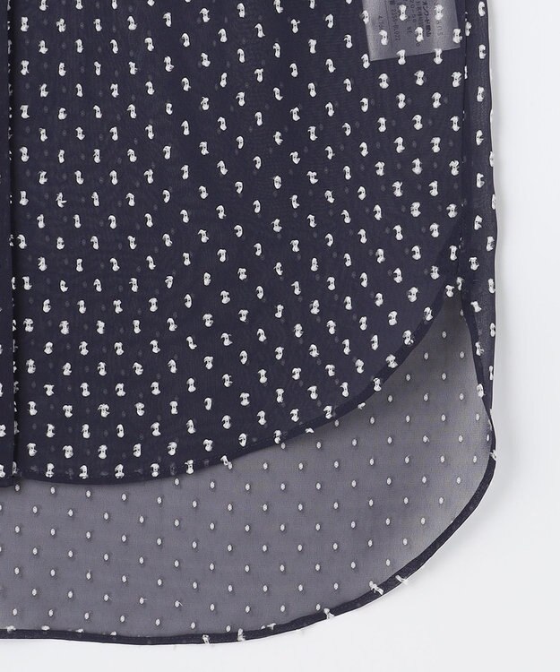 #Newans 【ANSWER for シティライフ】ドットデザインシアーシャツ ネイビー系×ホワイト系ドット