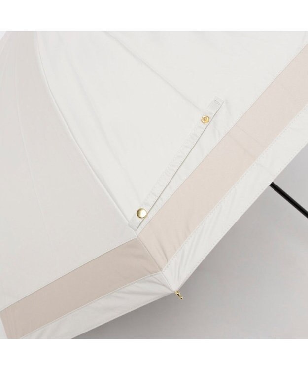 UNBILLION カシュネ cachenez / 【晴雨兼用】【日傘】UV カット率99％以上 PU切り継ぎボーダーバルーンショートパラソル ホワイト