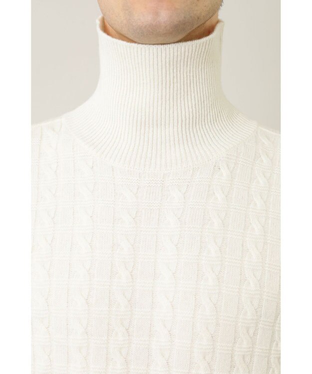 DAKS ケーブルガータータートルネックセーター オフホワイト