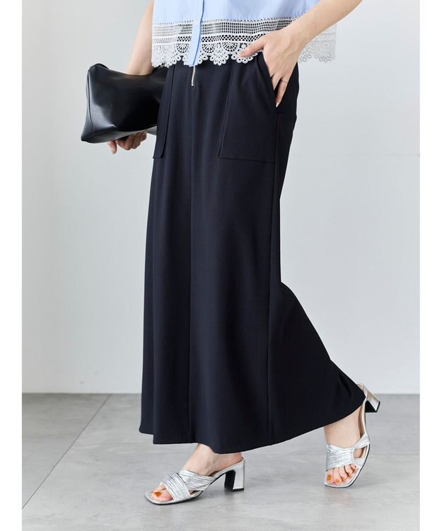 Te chichi フロントZIPトリコットタイトスカート ブラック