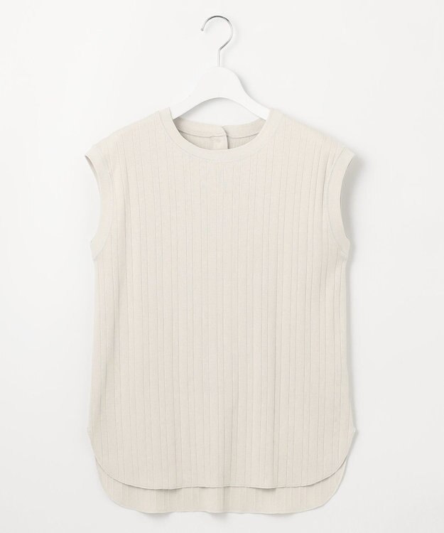 23区 S 【SLOW/一部店舗限定】ランダムリブフライス フレンチスリーブ カットソー ベージュ系