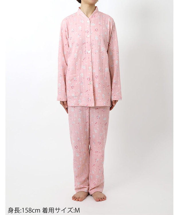 Wing パジャマ 長袖 長ズボン 綿混(本体) あったか レディース EP6015 ウイング／ワコール ピンク