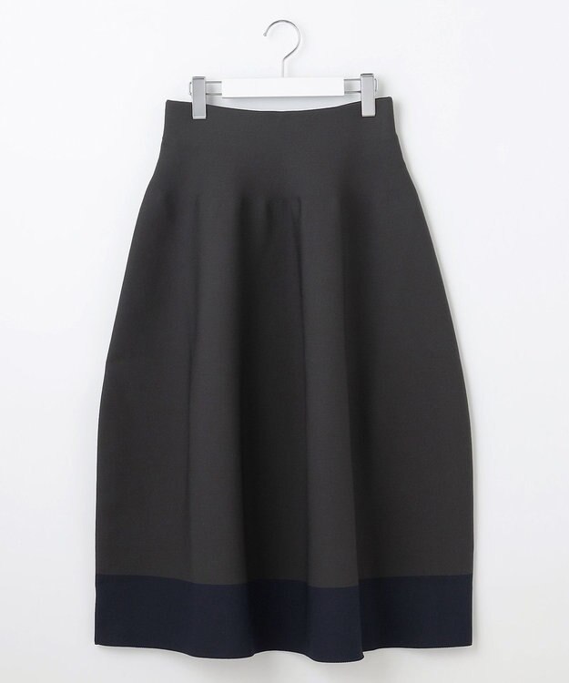 自由区 【洗える】ポリエステルホールガーメント スカート アッシュ×ネイビー