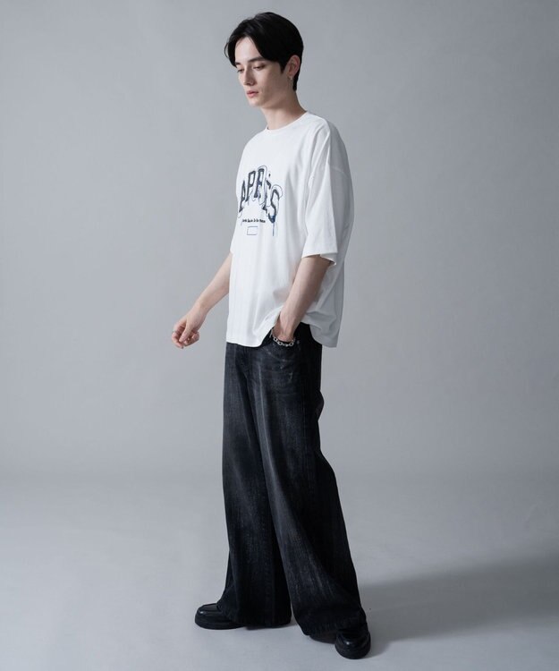 WEGO オフステッチグラフィックT（SS） ホワイト