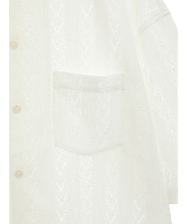 CRAFT STANDARD BOUTIQUE レースオープンカラーシャツ White
