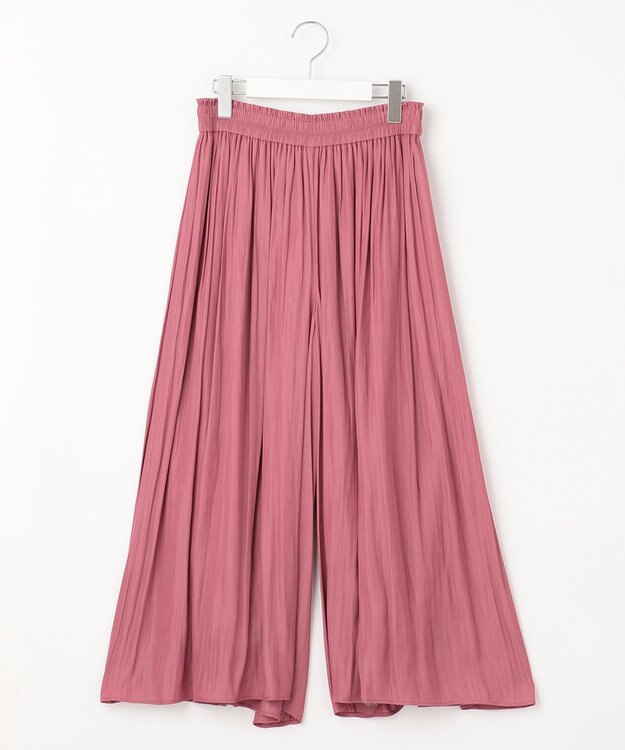 自由区 【WEB限定/洗える】ツイルギャザーパンツ ピンク系