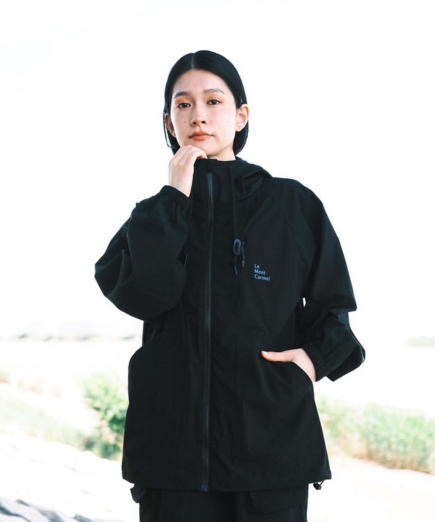 SHARE PARK LADIES 【撥水・UVカット・ストレッチ・軽量 】パッカブルマウンテンパーカー（Mサイズ） ブラック系