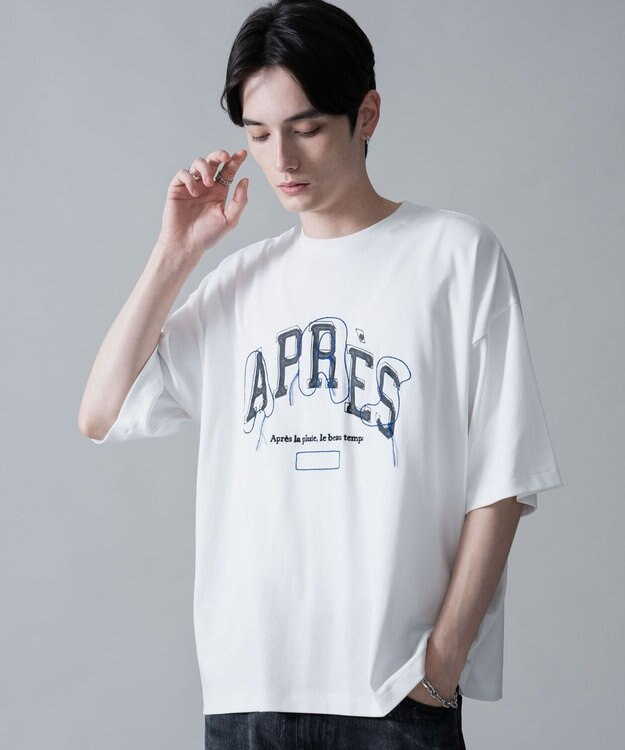 WEGO オフステッチグラフィックT（SS） ホワイト