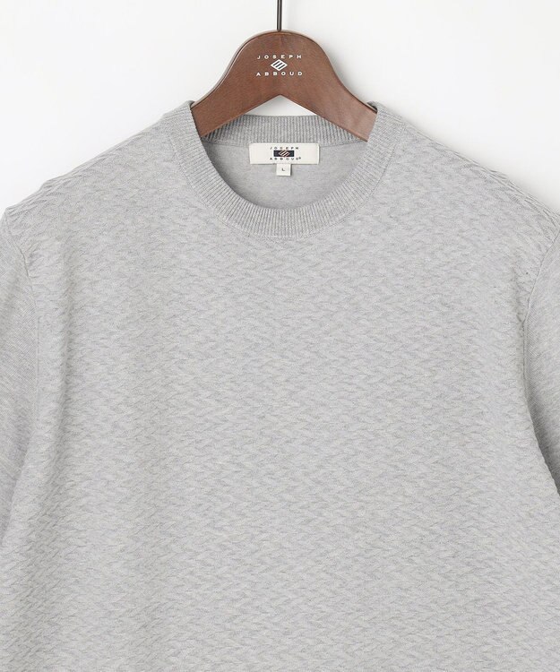JOSEPH ABBOUD 【サステイナブル・オーガニックコットン使用】オーガニッククール ニット Tシャツ ライトグレー系