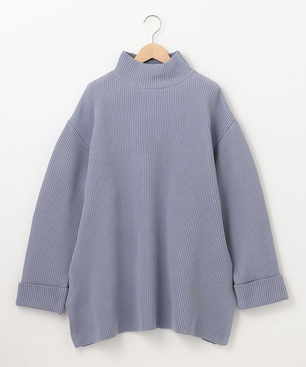 SHARE PARK LADIES エステルニットハイネックプルオーバー サックスブルー系