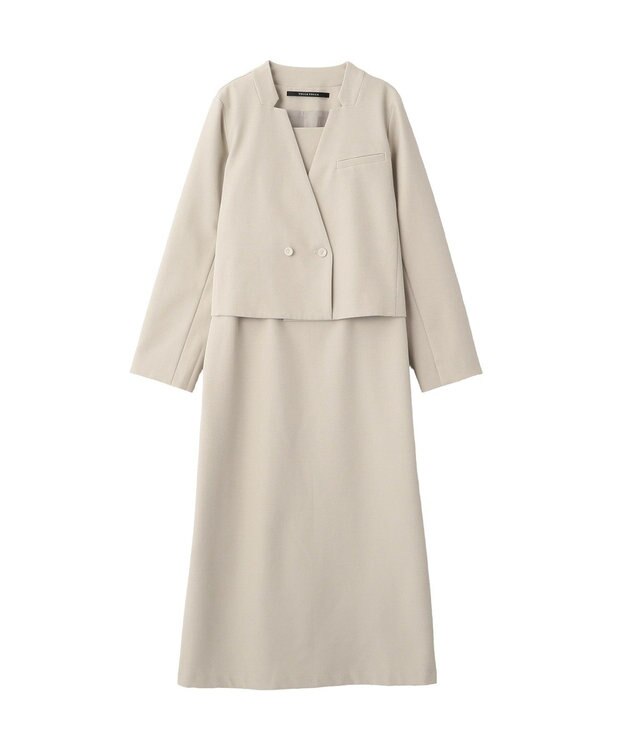 YECCA VECCA 【2点SET】ショートジャケットセットキャミワンピース Light Beige