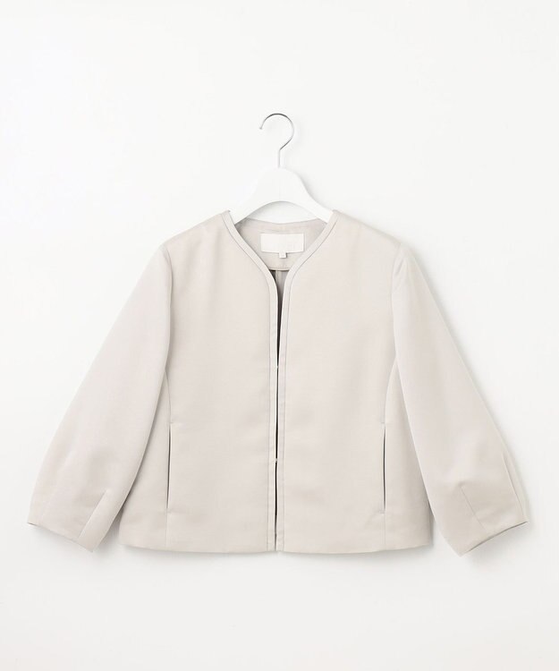 自由区 S 【洗える】グログランパフスリーブ ジャケット ベージュ