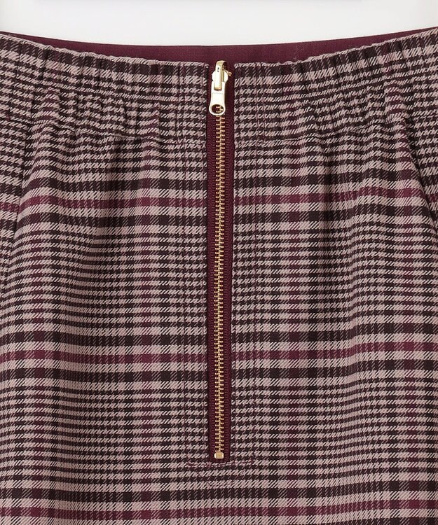 ANY SIS 【2WAY】リバーシブルチェック スカート ベージュチェック×ボルドー