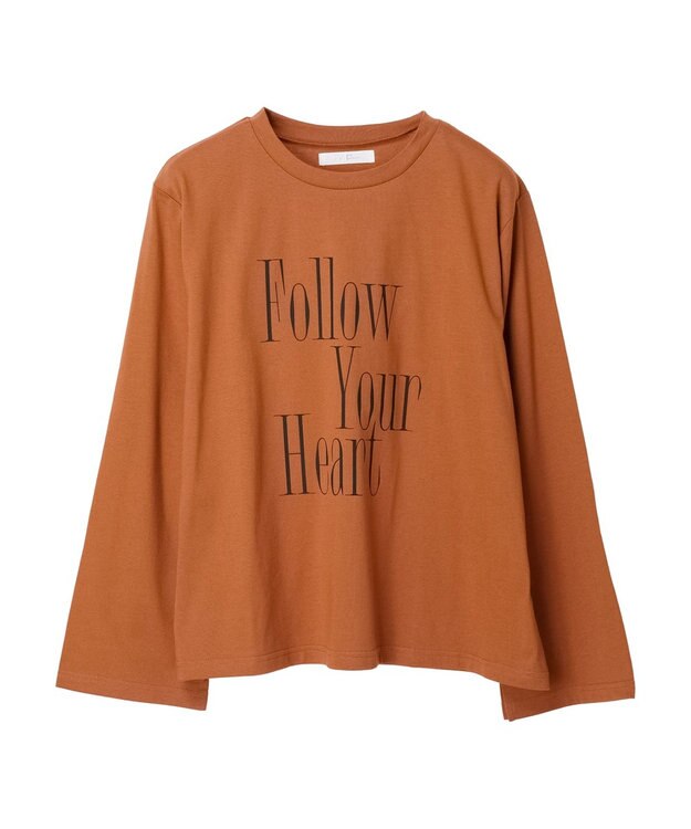 Green Parks ・Ｐｅｔｉｔ　Ｆｌｅｕｒ　ロゴｐｔフレアスリーブロンＴ Brown