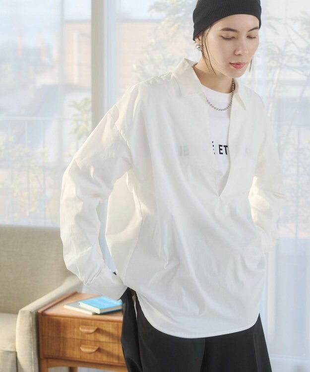 WEGO 【ANGIE VINTAGE】スキッパーシャツ ホワイト