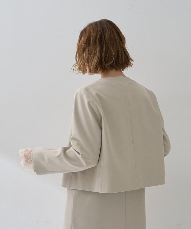 YECCA VECCA 【2点SET】ショートジャケットセットキャミワンピース Light Beige