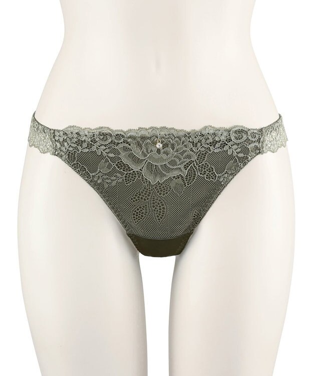 San-ai Resort（三愛水着楽園） 【northerly bra フィットシリーズ 谷間メイク】 カシュクールレースモールド Tバックショーツ M 【northerly】 カーキ