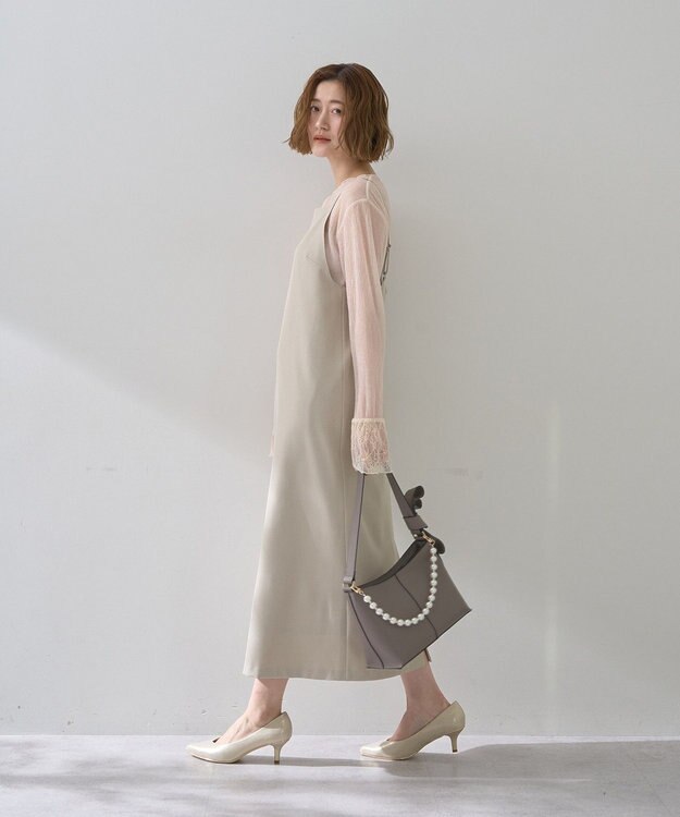 YECCA VECCA 【2点SET】ショートジャケットセットキャミワンピース Light Beige