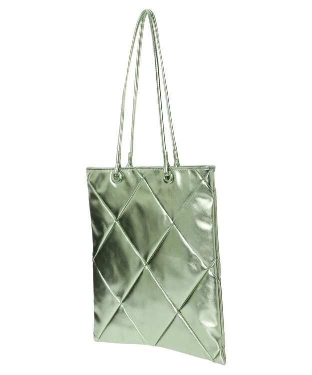 Green Parks ａｎｄｍｉｋｋａ　パッチワークメタリックＡ４トート Mint Green