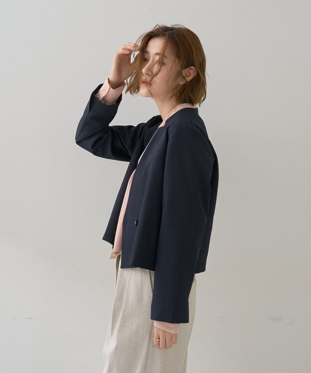 YECCA VECCA 【2点SET】ショートジャケットセットキャミワンピース Navy