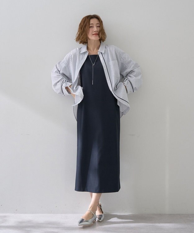 YECCA VECCA 【2点SET】ショートジャケットセットキャミワンピース Navy