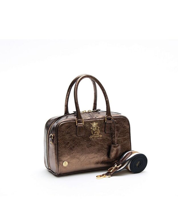 A.D.M.J. 【牛革】イタリアンレザークラックメタル2WAYボストンM ブロンズ