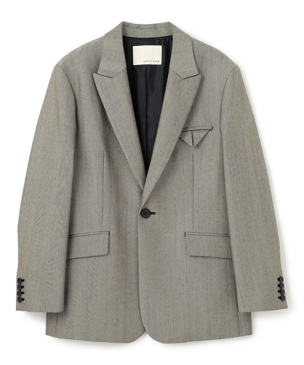 uncrave ヘリンボーンスーツ ジャケット（uncrave WHITE） へリンボーンブラック
