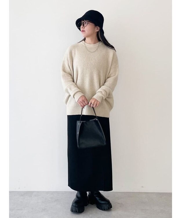 Green Parks ・Ｐｅｔｉｔ　Ｆｌｅｕｒ　ラメ＆スパンコールニット Off White