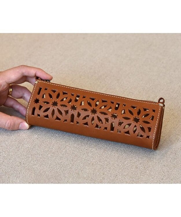 ゲンテン カットワーク ペンケース ブラウン 新品未使用 genten カットワーク ペンケース / genten | ファッション通販 【公式通販