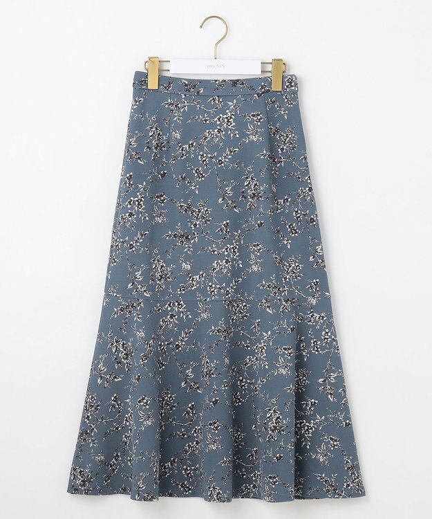 ANY SIS 【洗える】フラワープリントペプラム スカート グリーン系