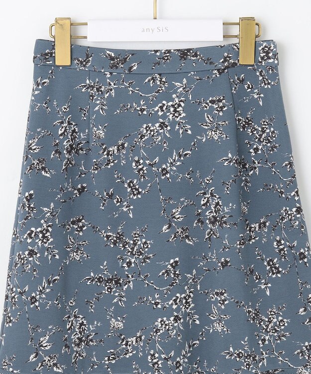 ANY SIS 【洗える】フラワープリントペプラム スカート グリーン系