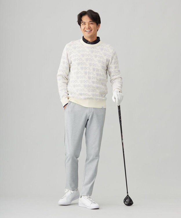 23区GOLF 【MEN】エンブレムジャカードセーター ホワイト系5