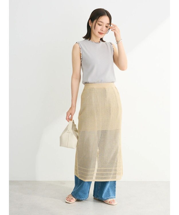 Green Parks ・Ｐｅｔｉｔ　Ｆｌｅｕｒ　メローｓｔリブタンクトップ Light Gray