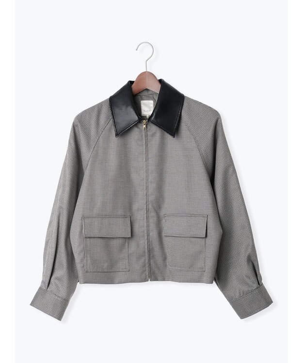 Te chichi ファブリックアソート衿付きブルゾン グレー